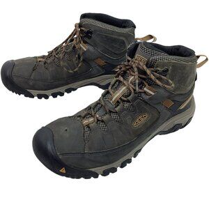 Keen Targhee IIl Mid Mens 11.5 Waterproof Leather Lace Up Hiking Boots Brown